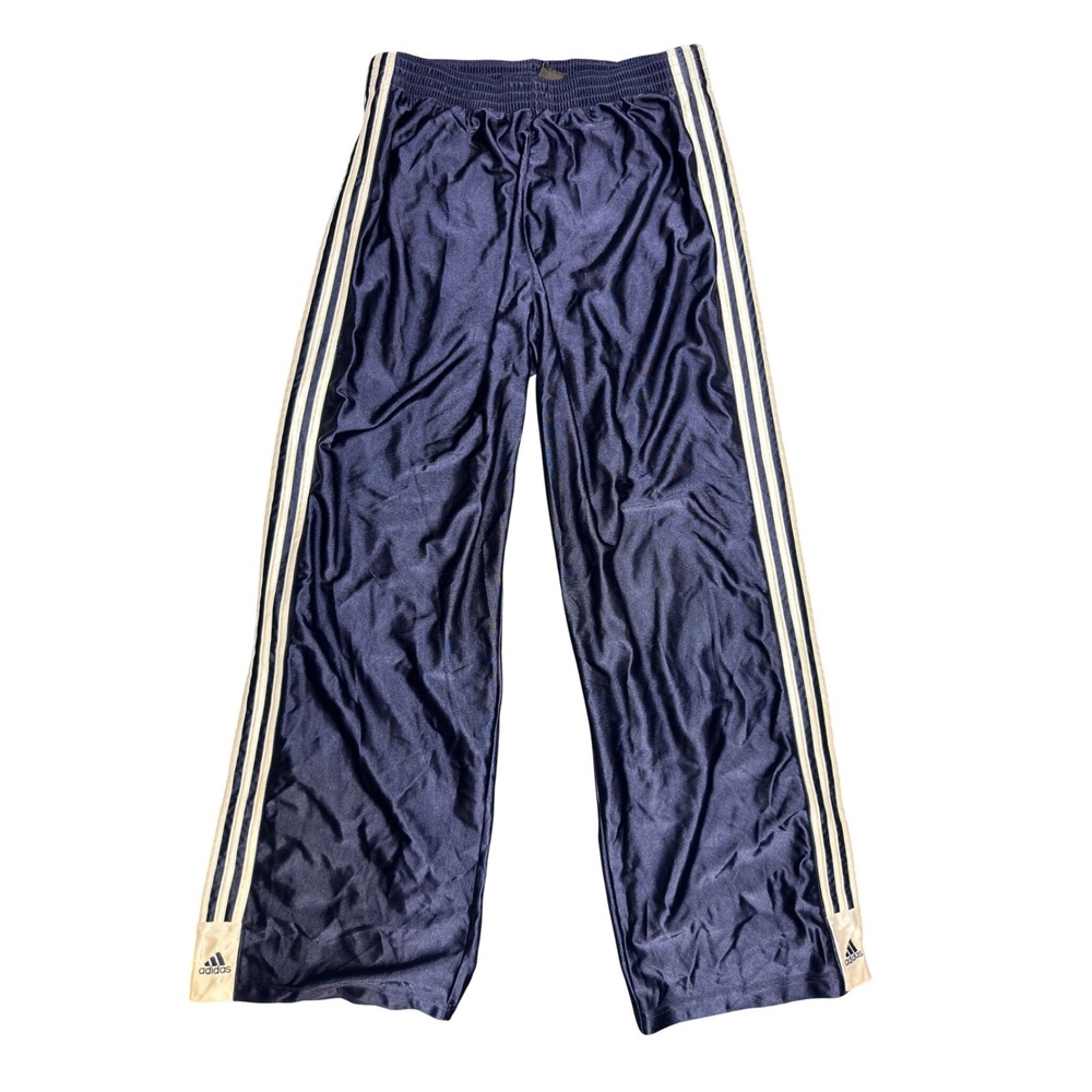 Adidas Tear Away Track Pants Mens XL Navy Blue Y2K